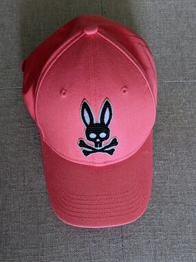 Pink Baseball Cap with Bunny Skull Patch Unisex